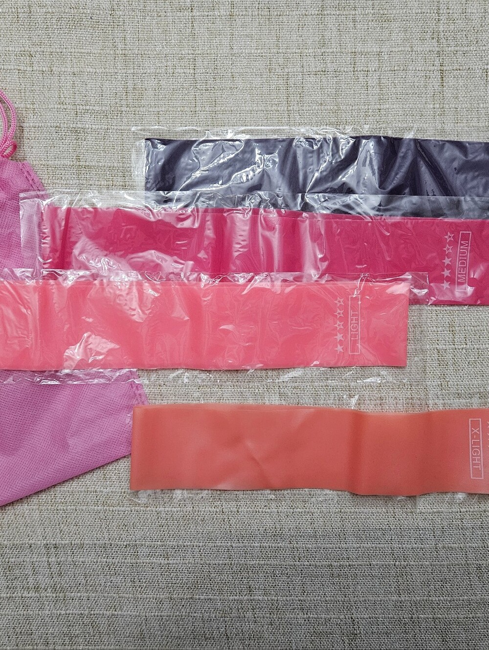 Resistance Loop Exercise Bands - Pink, Coral, Violet - Unbranded